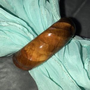 Hand Carved Olive Wood Bangle by Huppke & Rice